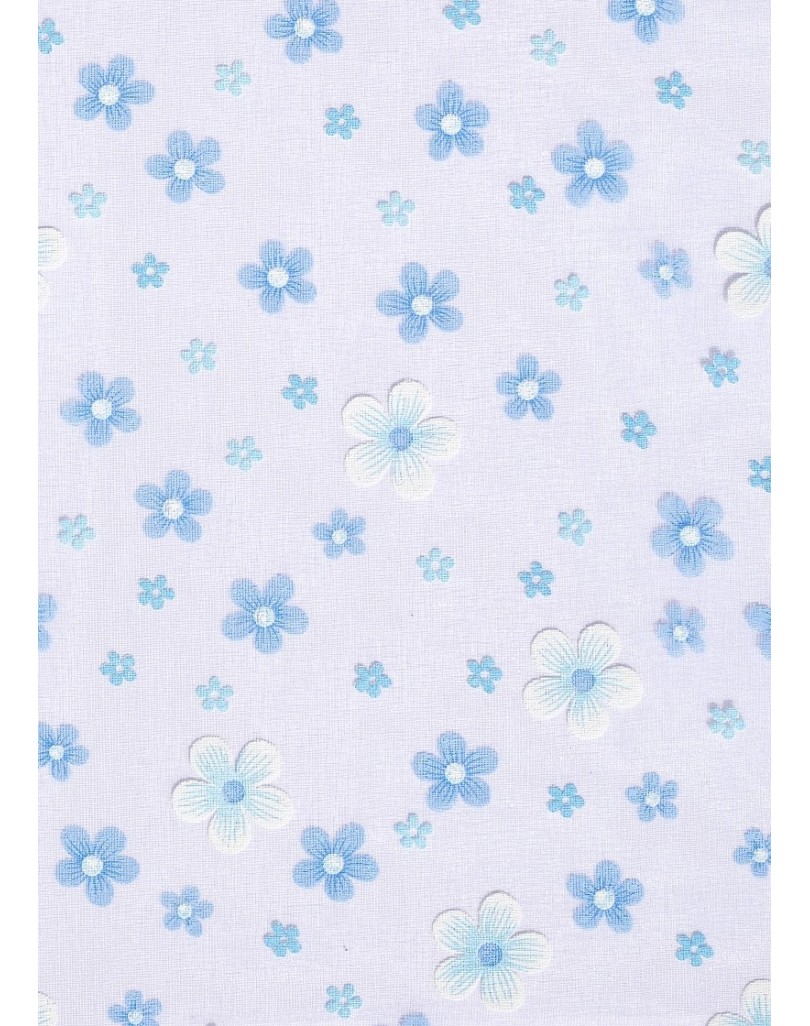 Organza fleurs bleu