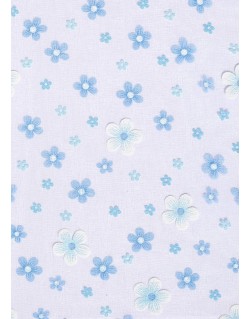 Organza fleurs bleu