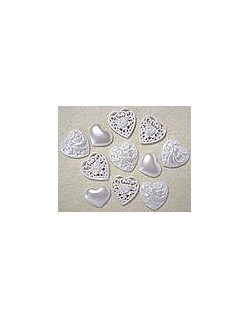 Boutons coeurs nacrés