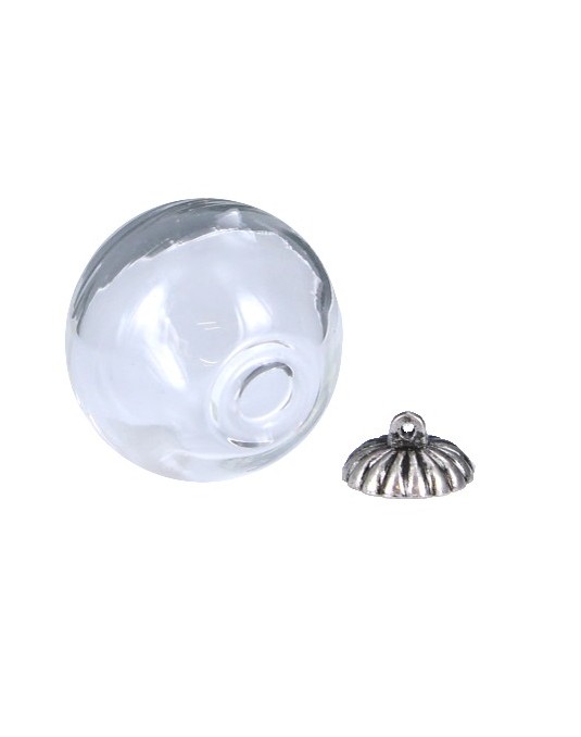 Boule en verre 2,5cm ouverture 6mm