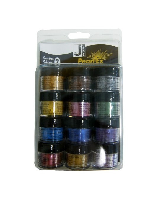 Série 2 Pearl'Ex pigment métalisé en poudre 12 pots