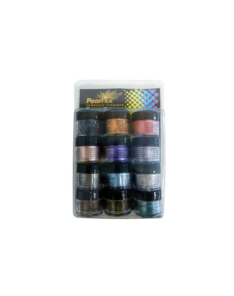 Série 3 Pearl'Ex pigment métalisé en poudre 12 pots