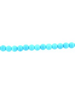 Perles en verre mat 8mm bleu