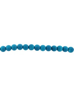 Perles en verre mat 8mm bleu turquoise