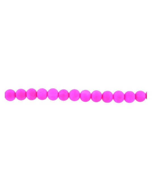 Perles en verre mat 8mm  fuschia