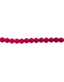 Perles en verre mat 14 fuchsia