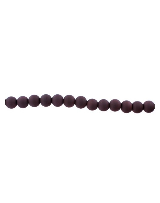 Perles en verre mat 8mm  chocolat