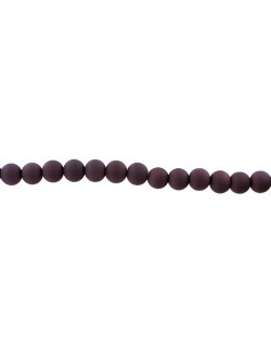 Perles en verre mat 8mm  chocolat