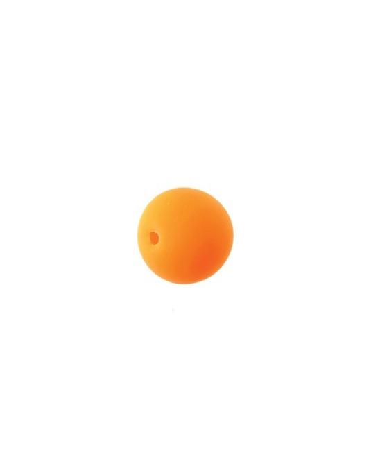 Perles en verre mat 8mm  orange fluo