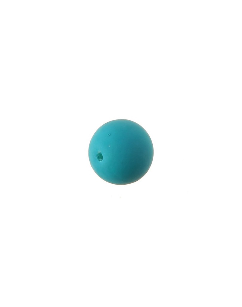 Perles en verre mat 14 bleu turquoise