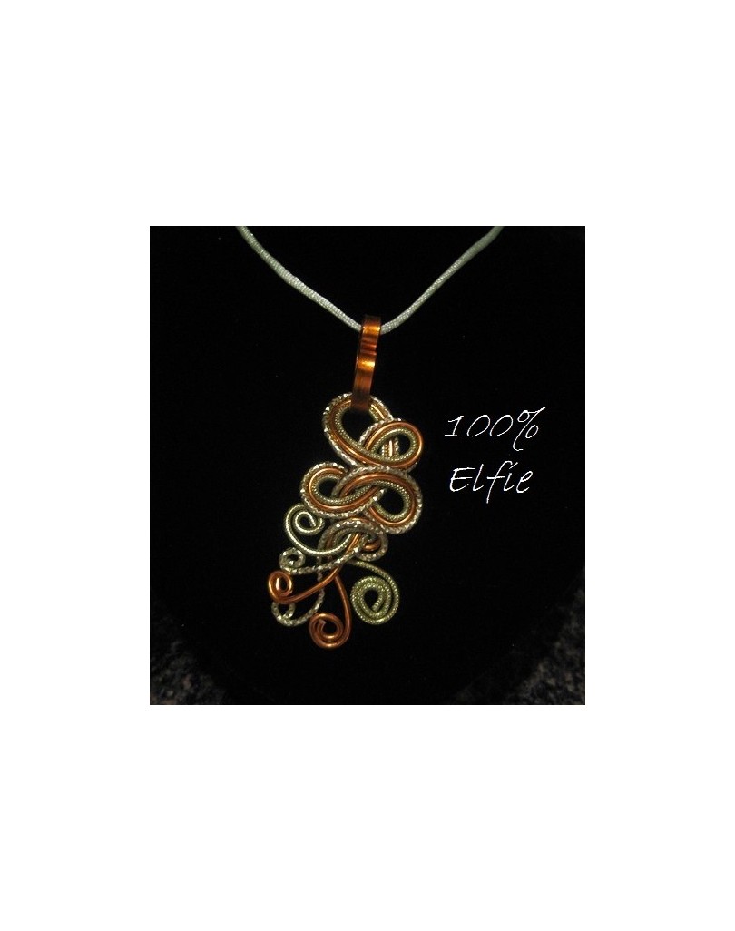 pendentif Elfique Alu or et brun