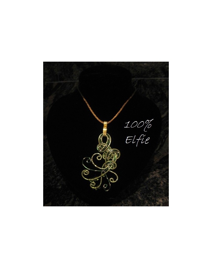 pendentif Elfique Alu or et brun