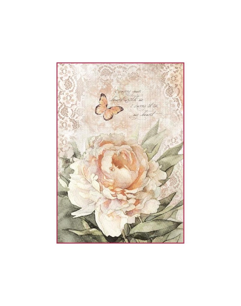 papier riz Rose vintage et dentelle